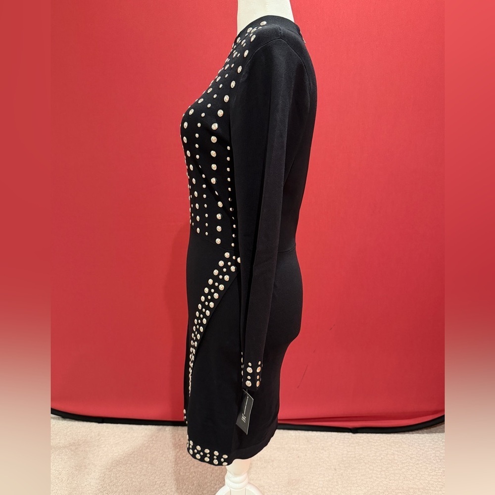 INC International Concepts Black Studded Long Sleeve Dress - NWT - Picture 5 of 15